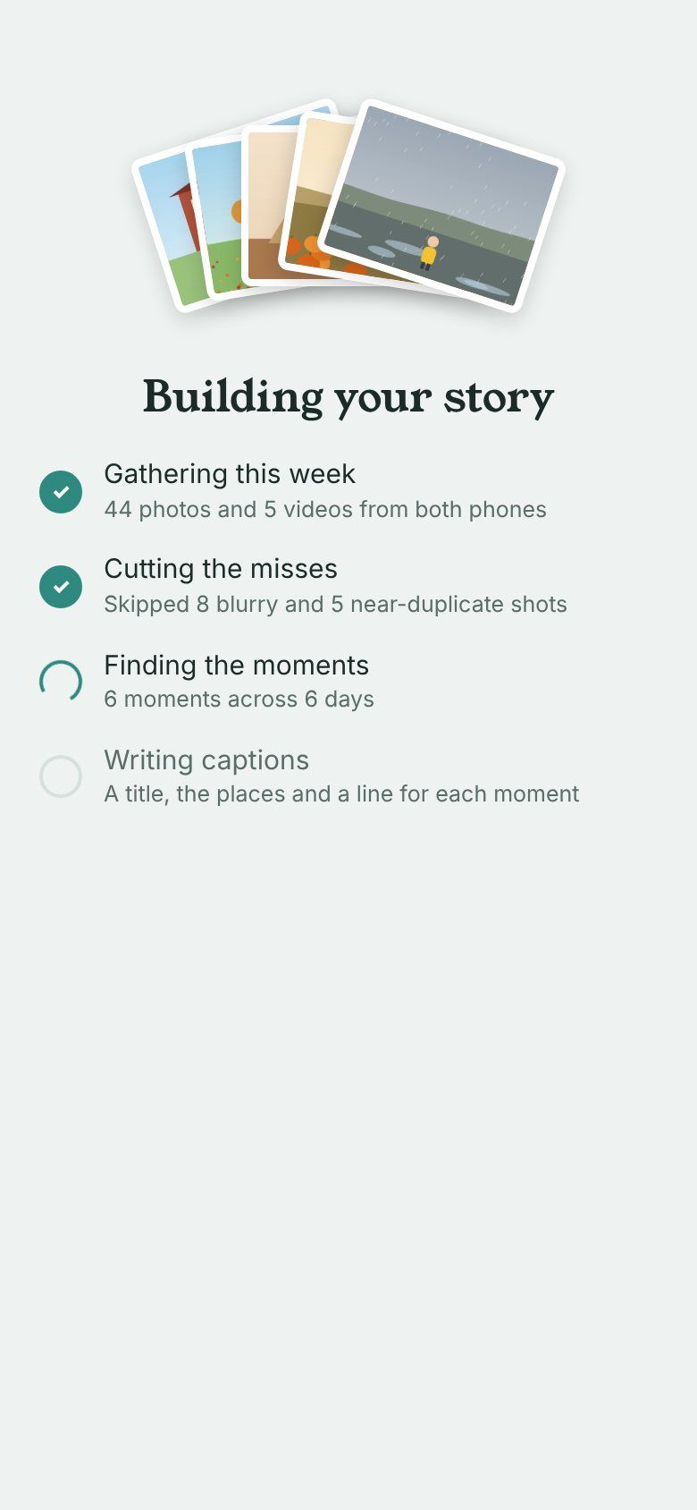 Building your story: skipping blurry shots and finding the moments